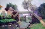 Verkocht.Ottee.Marc Ottee.1898-1982.Brug in Giethoorn.